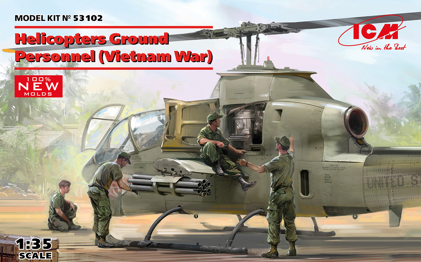 Дополнения из смолы 1/35 Helicopters Ground Personnel (4 fig.) (ICM)