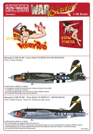 Декаль 1/48 Martin B-26 Marauder (Kits-World)