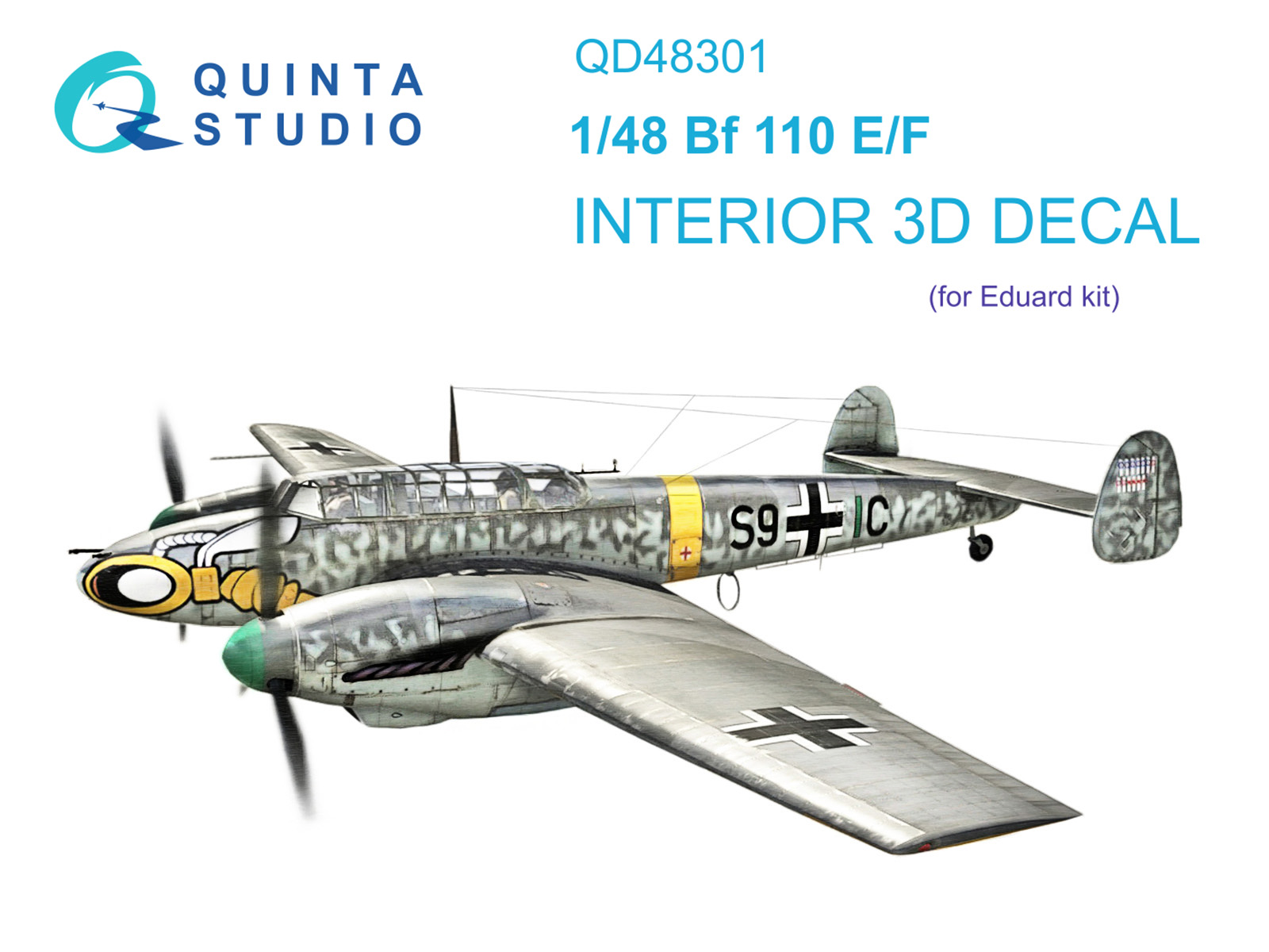3D Декаль интерьера кабины Bf 110E/F (Eduard)