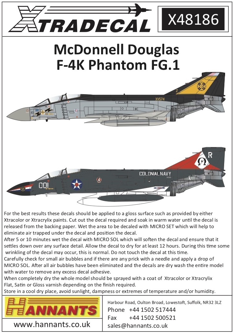 Декаль 1/48 McDonnell-Douglas F-4K Phantom FG.1 (4) (Xtradecal)