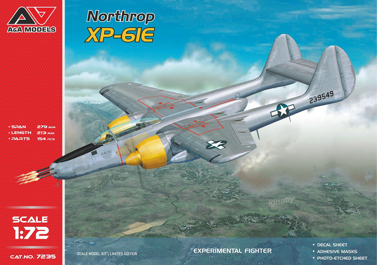 Сборная модель 1/72 Northrop XP-61E experiments fighter (A & A Models)