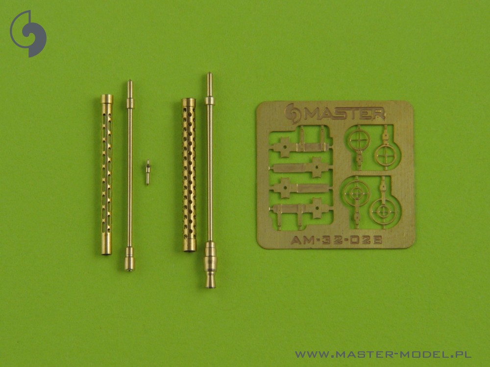 Дополнения из латуни 1/32 Комплект вооружения Arado Ar-196A-3 (MG.17 and MG.15 barrels)