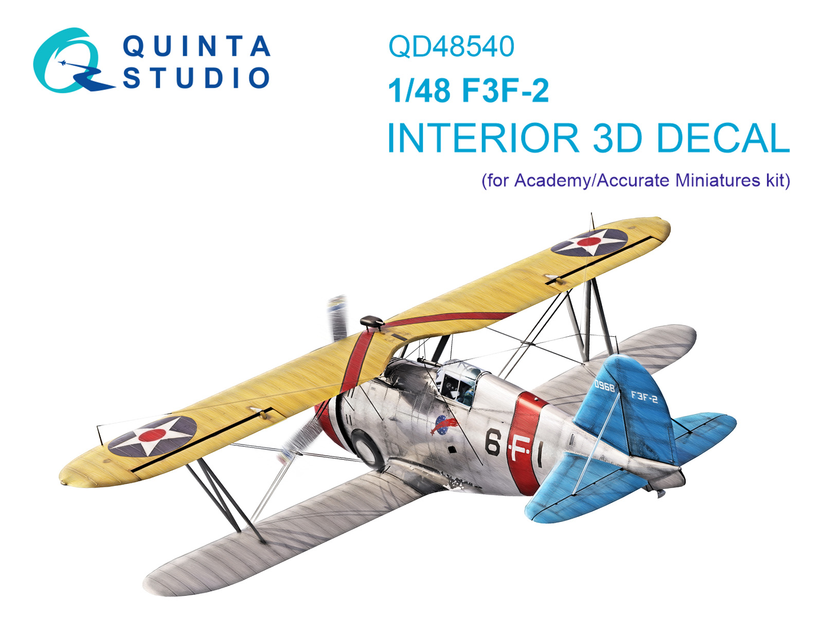 3D Декаль интерьера кабины F3F-2 (Academy/Accurate Miniatures)
