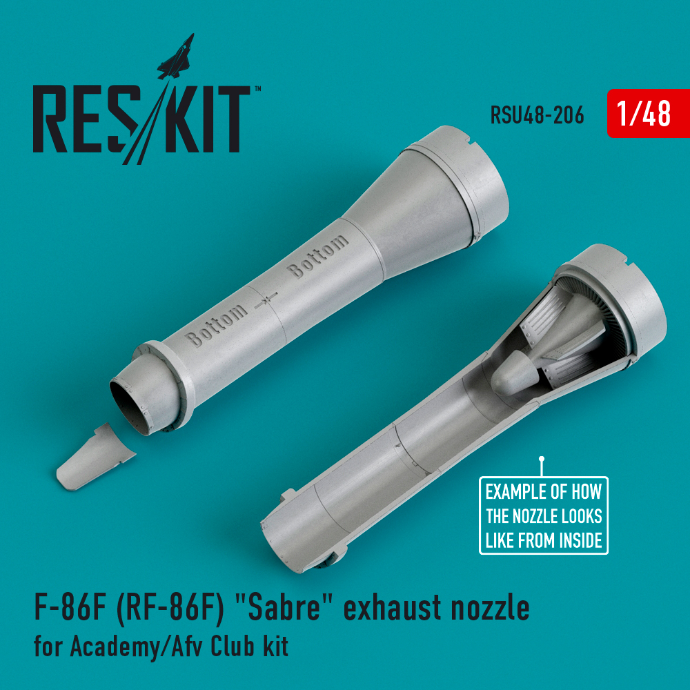 Дополнения из смолы 1/48 North-American F-86F (RF-86F) Sabre exhaust nozzles (ResKit)