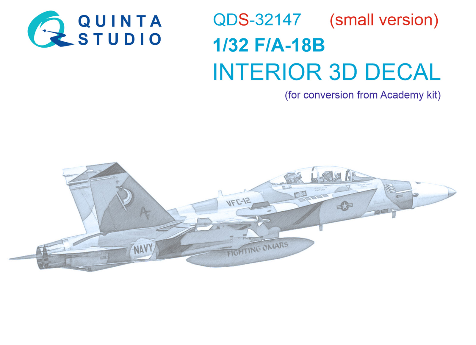 3D Декаль интерьера кабины F/A-18B (Academy) (малая версия)