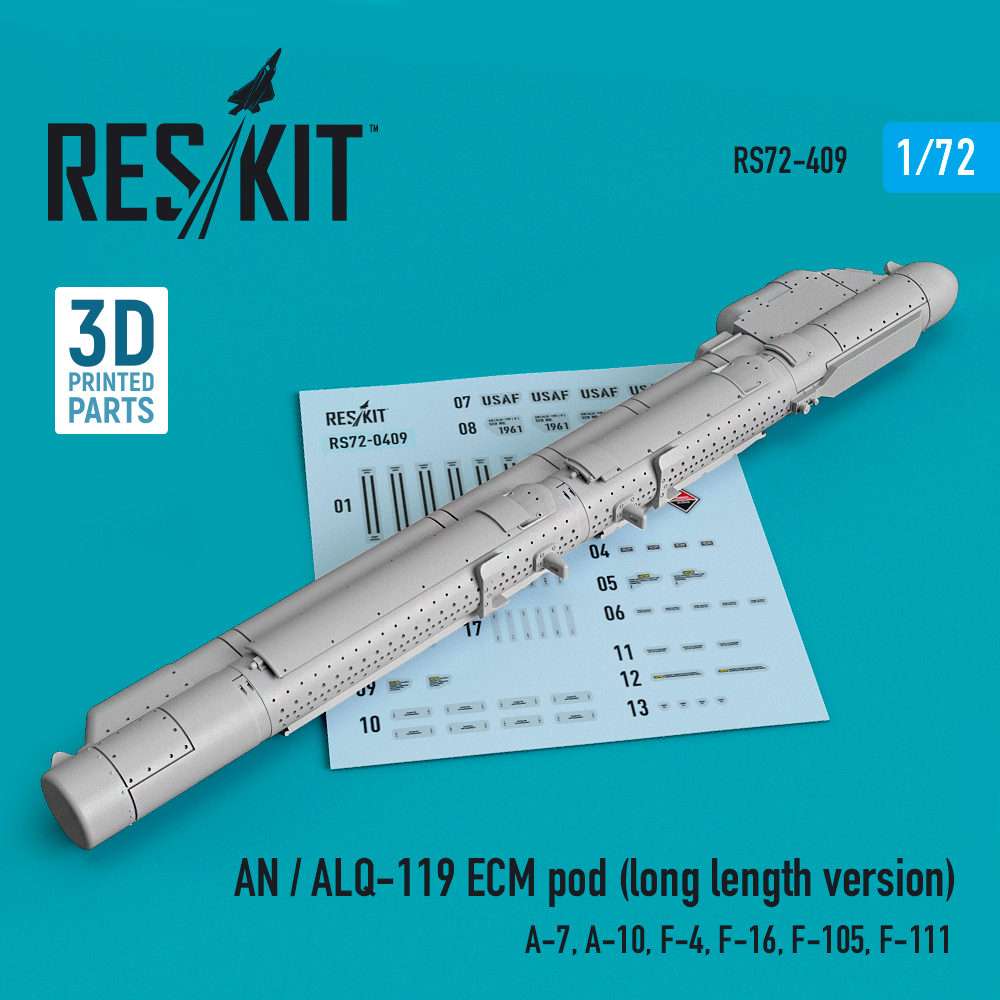 Дополнения из смолы 1/72 AN / ALQ-119 ECM pod (long length version) (ResKit)