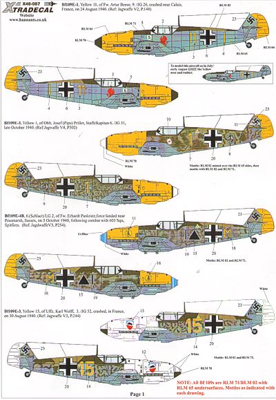 Декаль 1/48 Battle of Britain Luftwaffe (8) (Xtradecal)