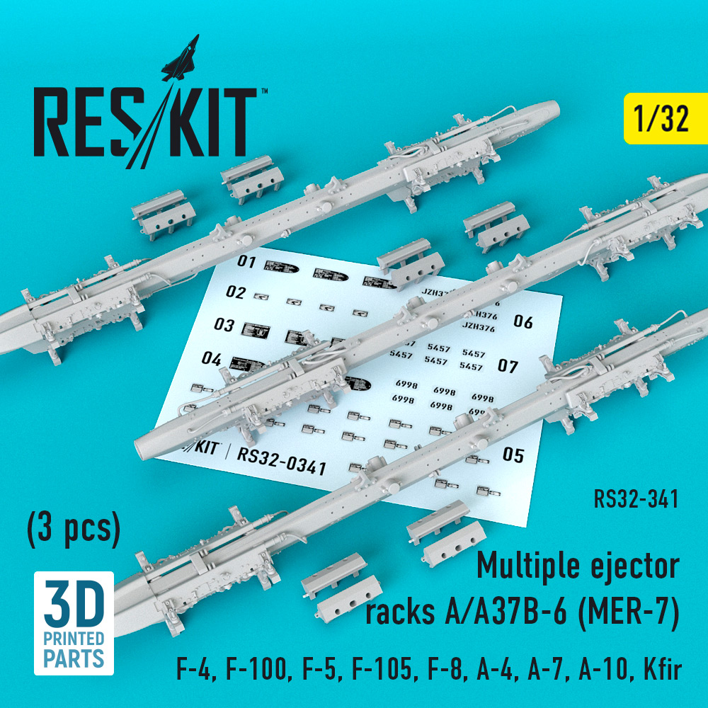 Дополнения из смолы 1/32 Множественные пусковые установки A/A37B-6 (MER-7) (3 шт.) (Reskit)