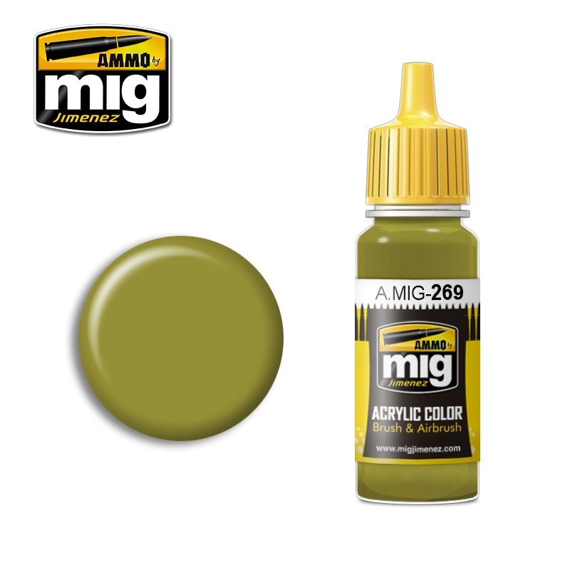 Краска акриловая Nakajima интерьерный зелёный / Nakajima Interior Green (Ammo Mig) (17ml)