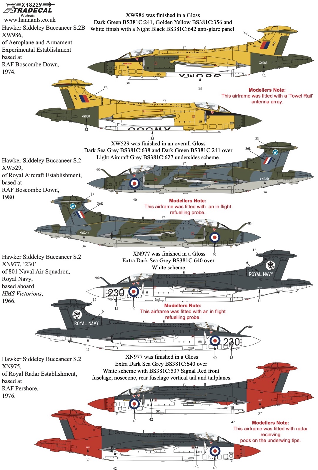 Декаль 1/48 Blackburn Buccaneer S.2 Collection Pt.2 (12) (Xtradecal)