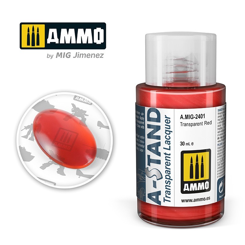 Прозрачный лак A-STAND Transparent Red (Ammo Mig) (30ml)