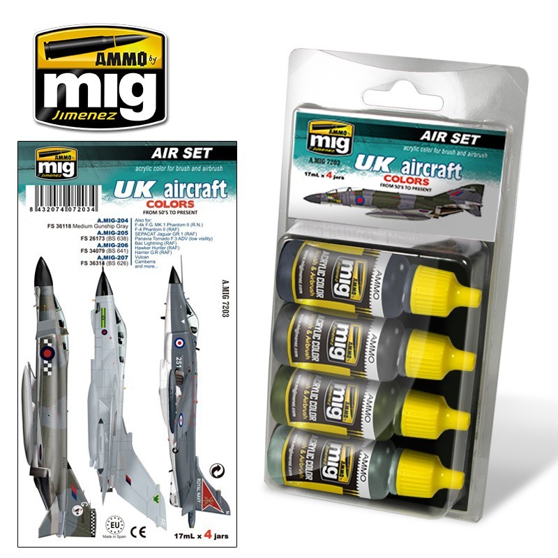 Набор акриловых красок UK Aircraft Colors from 50's to Present (Ammo Mig) (4x17ml)