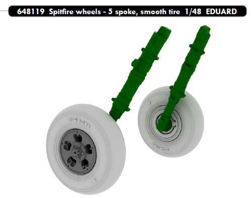Дополнения из смолы 1/48 Колеса Spitfire Mk.IXc/Mk.IXe (под нагрузкой) (для Eduard)