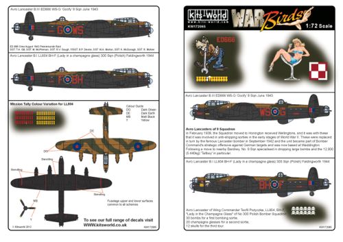 Декаль 1/72 Avro Lancaster B.I/III (Kits-World)