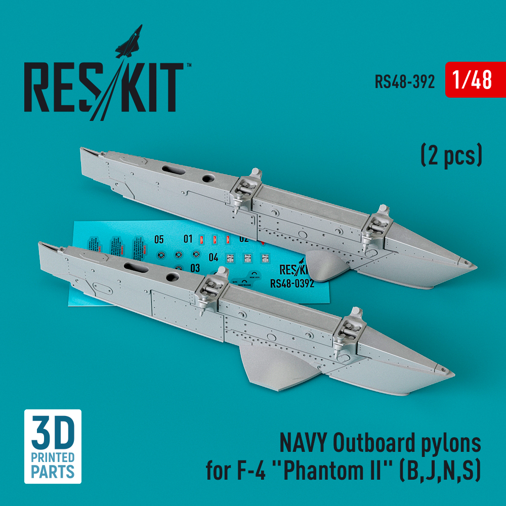 Дополнения из смолы 1/48 NAVY Outboard pylons for McDonnell F-4 Phantom II (F-4B,4J,4N/4S) (ResKit)