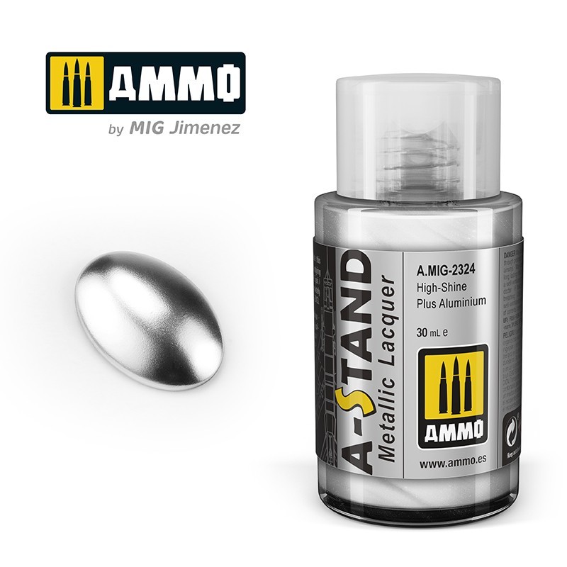 Лак металлик A-STAND High-Shine Plus Aluminium (Ammo Mig) (30ml)