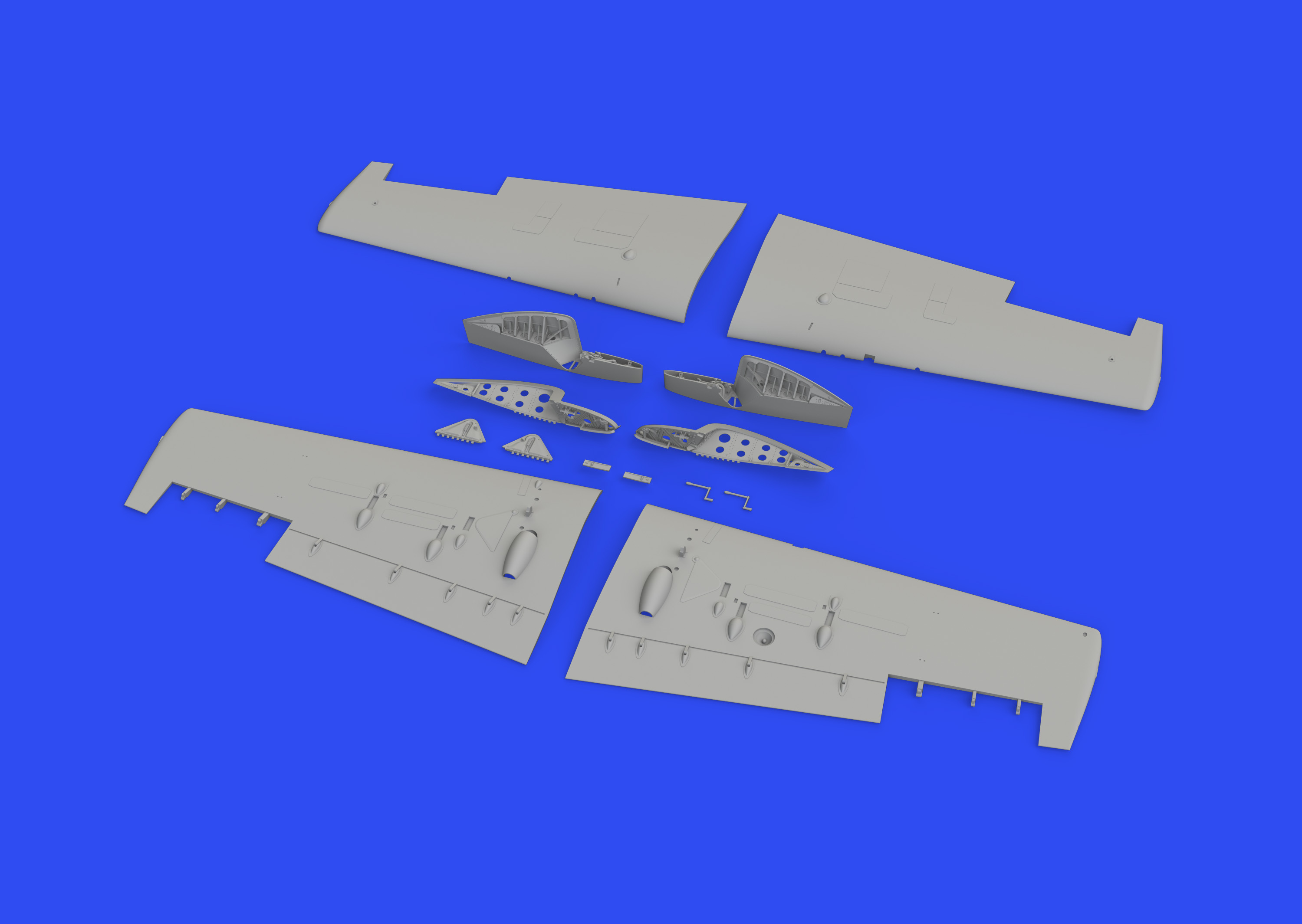 Дополнения из смолы 1/48 Cкладываемые секции крыла Grumman F4F-4 Wildcat (для модели Eduard)