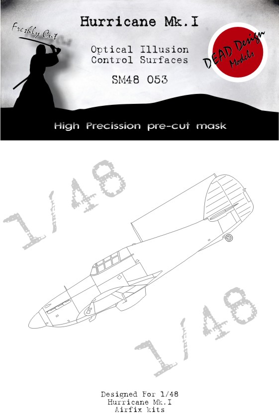 Hawker Hurricane Mk.I 3D/optical illusion paint mask for control surfaces (Airfix kits)