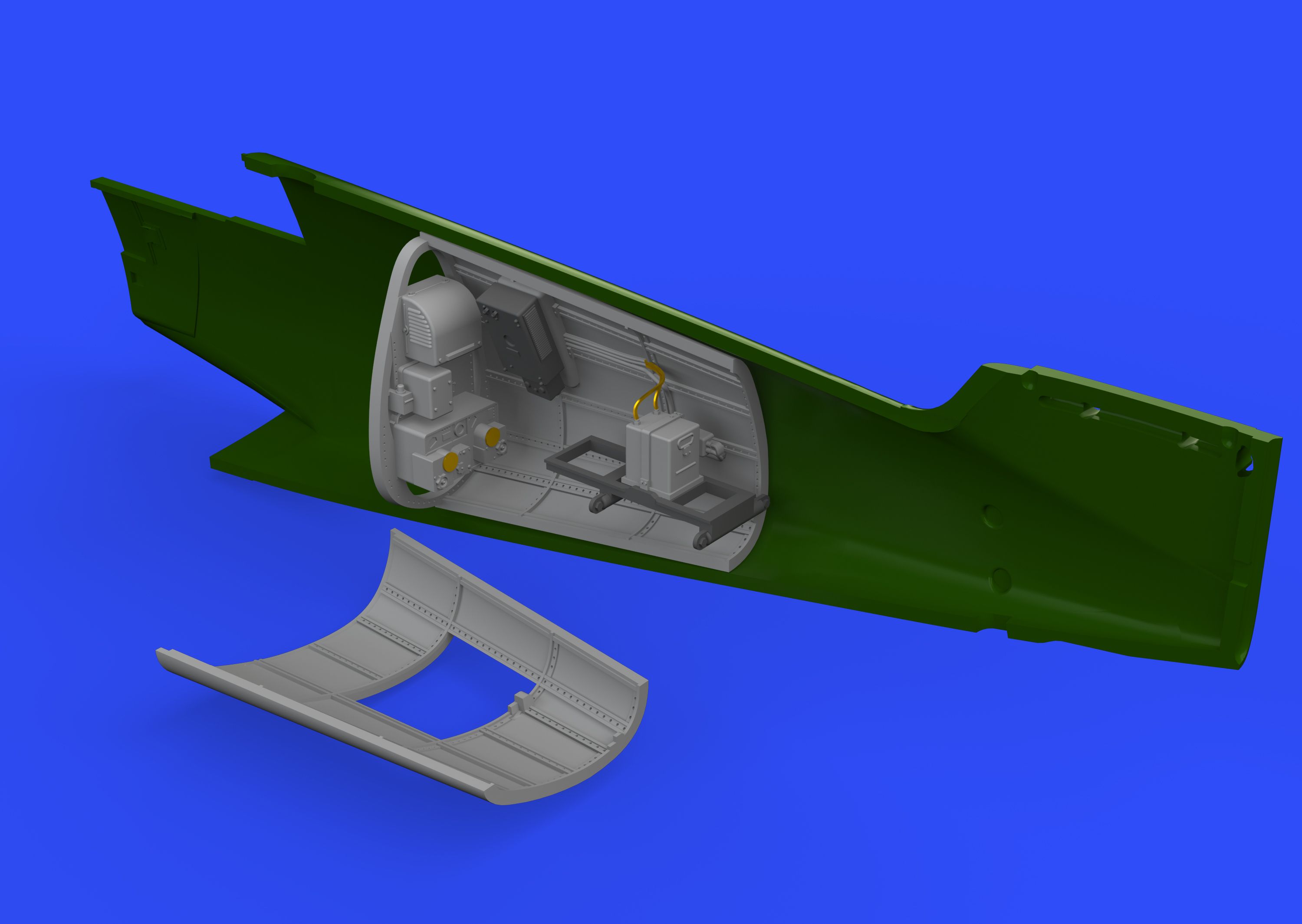 Дополнения из смолы 1/48 Messerschmitt Bf-109G-6 radio compartment (для модели Tamiya)