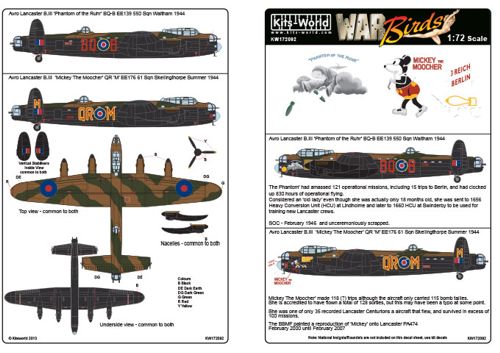 Декаль 1/72 Avro Lancaster B.I/III 'Phantom of the Ruhr' (Kits-World)