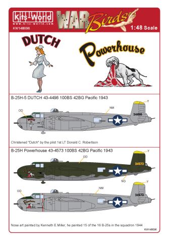 Декаль 1/48 North-American Mitchell B-25H-5 (Kits-World)