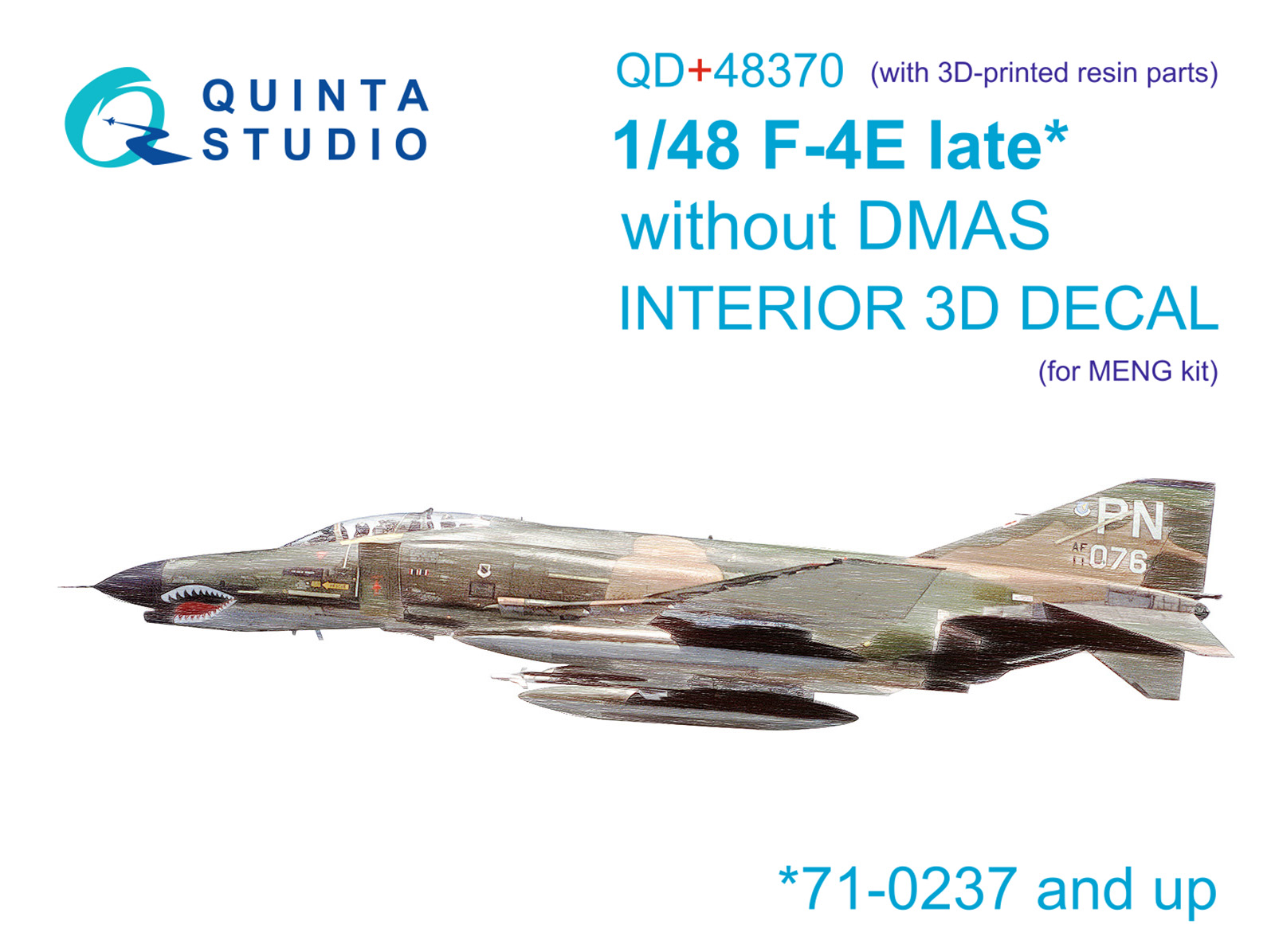 3D Декаль интерьера кабины F-4E late без DMAS (Meng) (с 3D-печатными деталями)