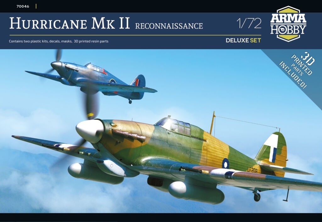 Сборная модель 1/72 Hawker Hurricane Mk.II Reconnaissance (Deluxe Double kit) (Arma Hobby)