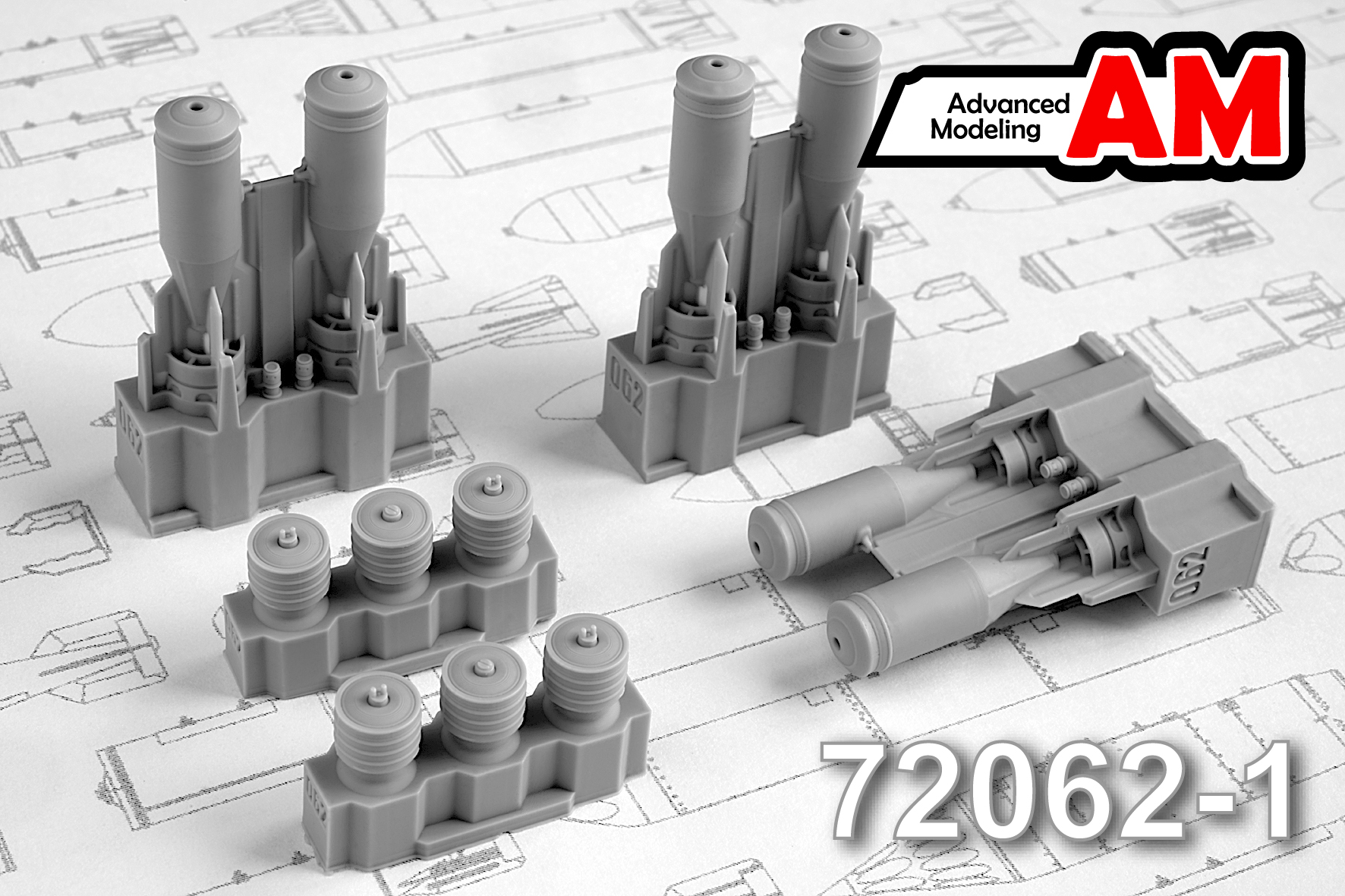 Дополнения из смолы 1/72 ФАБ-100-120 ТУ-100 фугасная авиабомба калибра 100 кг (Advanced Modeling)