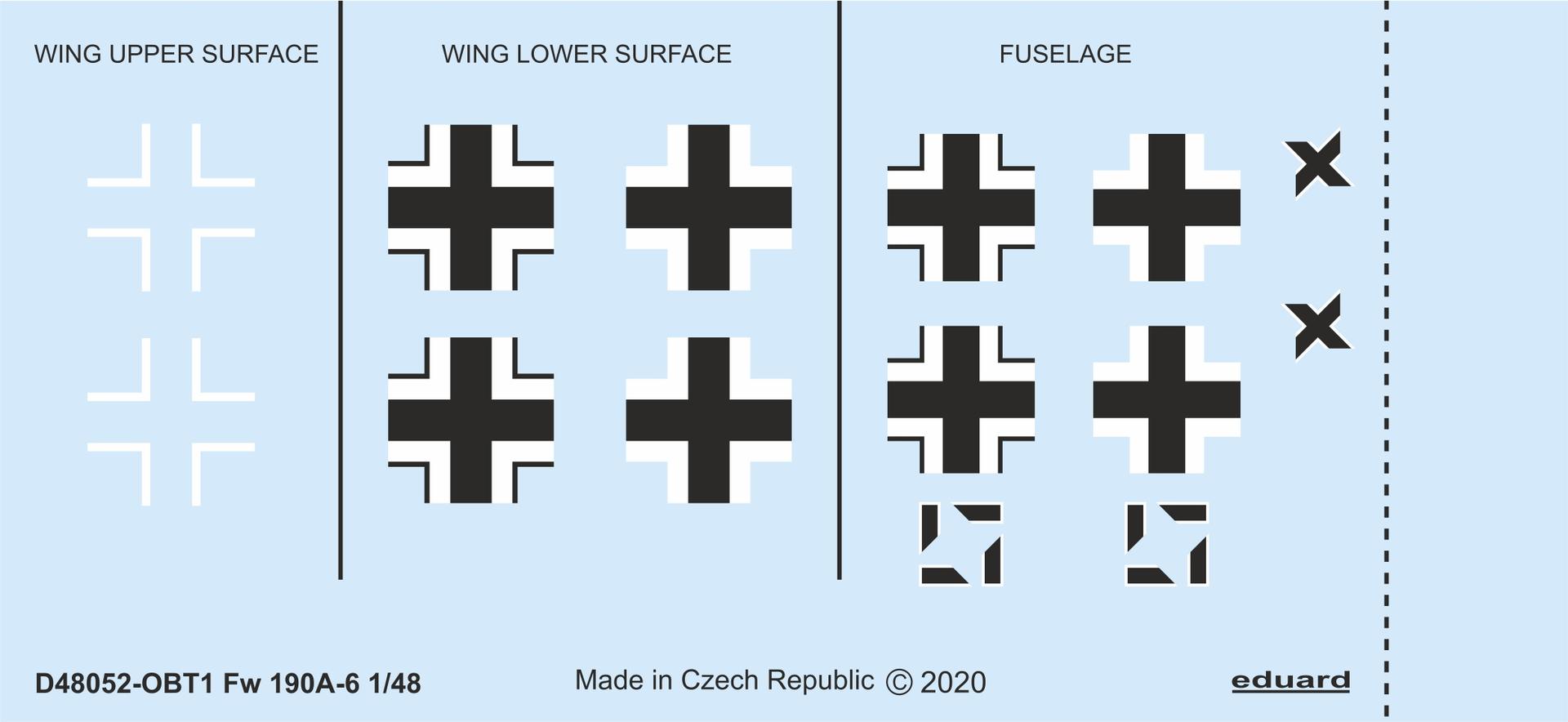 Декаль 1/48 Fw 190A-6 national insignia (EDU)