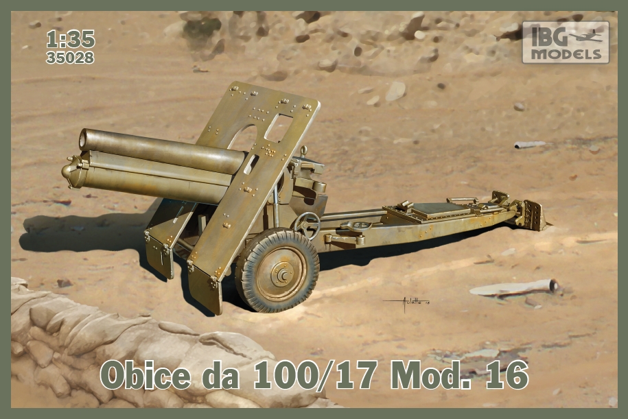 Сборная модель 1/35 Obice da 100/17 Mod. 16 (Italian version of Skoda 100mm Howitzer) (IBG Models)