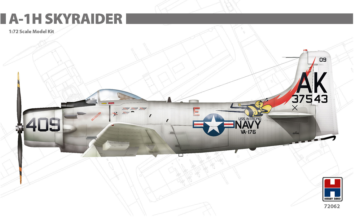Сборная модель 1/72 Douglas A-1H Skyraider ex- Hasegawa + CARTOGRAF decals+ MASK (Hobby 2000)