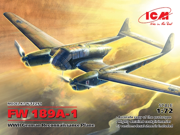 Сборная модель 1/72 FW 189A-1 German Reconnaissance Plane (ICM)