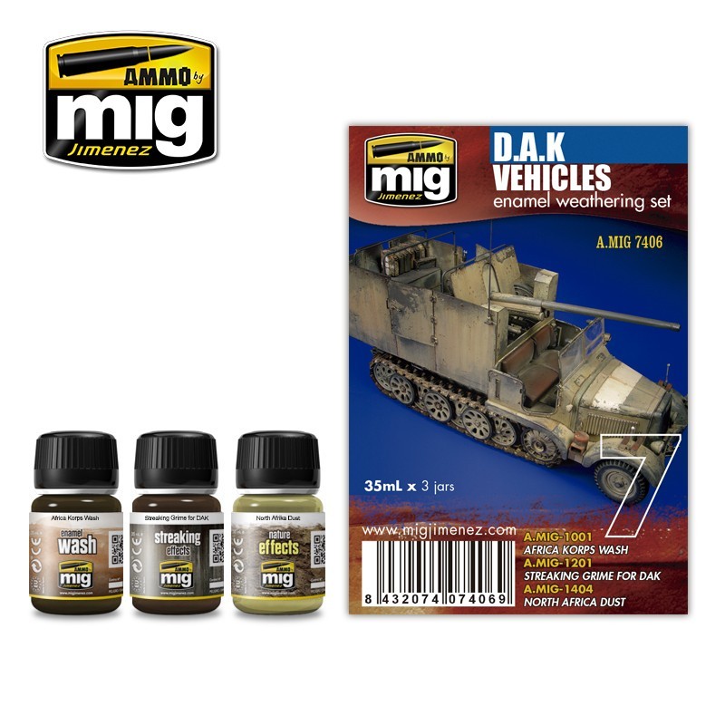 Набор пигментов D.A.K. Vehicles (3x35mL) (Ammo Mig)