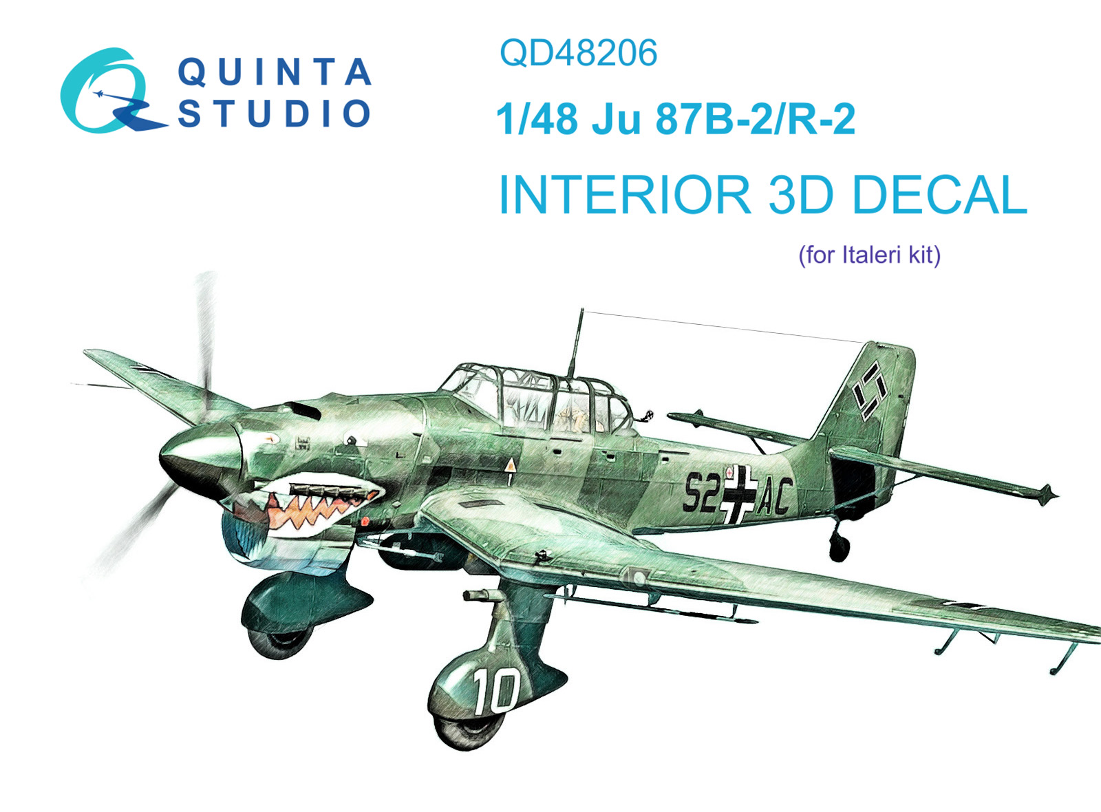 3D Декаль интерьера кабины Ju 87B-2/R-2 (Italeri)