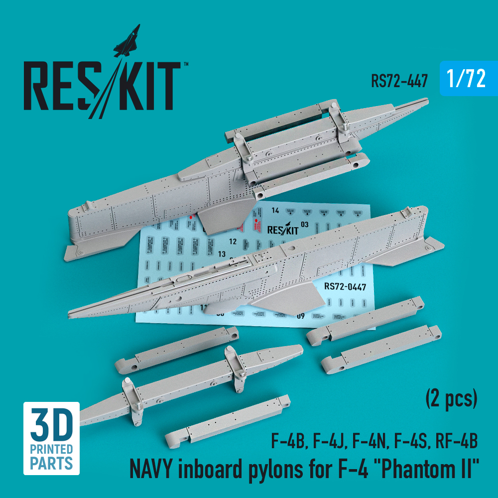 Дополнения из смолы 1/72 NAVY inboard pylons for McDonnell F-4 Phantom (2 pcs) (ResKit)