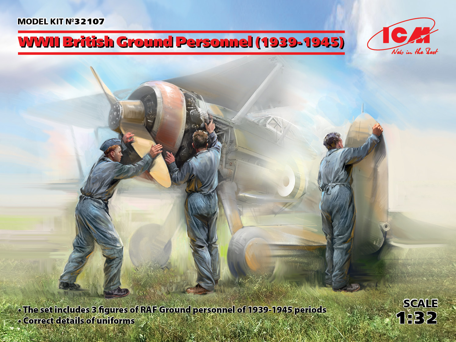 Дополнения из смолы 1/32 British Ground Personnel 1939-1945 (3 fig.) (ICM)