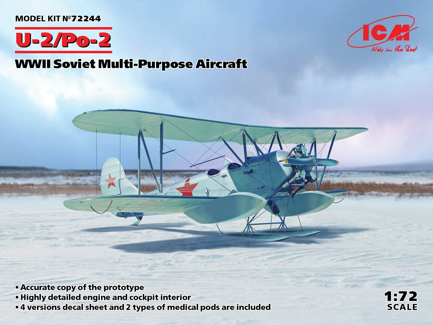 Сборная модель 1/72 У-2/По-2 — советский многоцелевой самолёт (ICM)