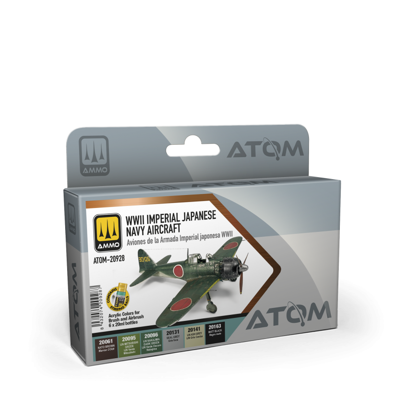 Набор акриловых красок ATOM Набор цветов самолетов Императорского флота Японии 20 ml x 6 (Ammo Mig) 