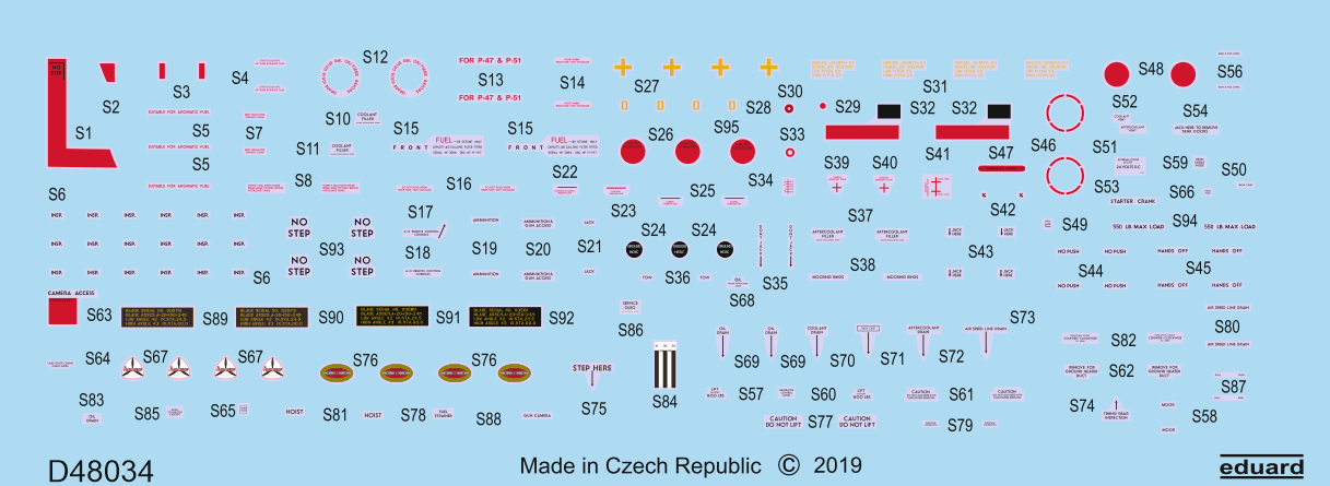 Декаль 1/48 P-51D stencils