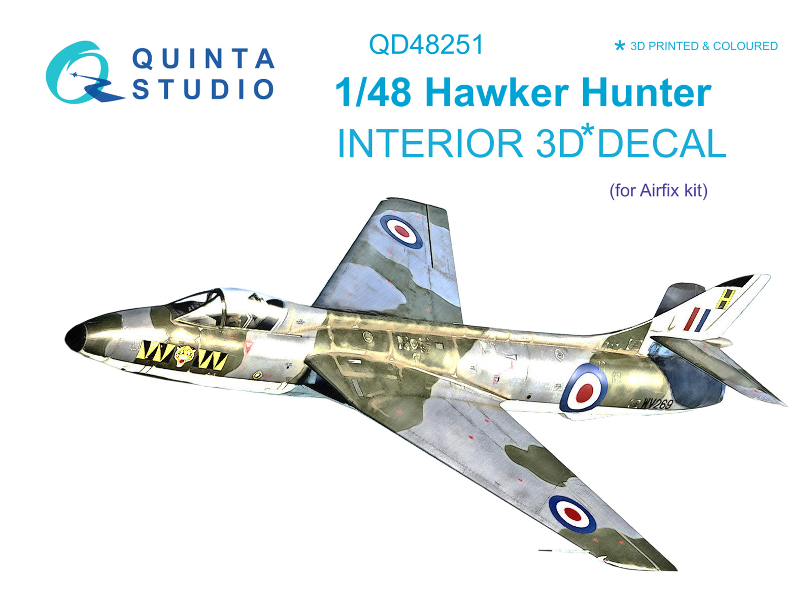 3D Декаль интерьера кабины Hawker Hunter (Airfix)