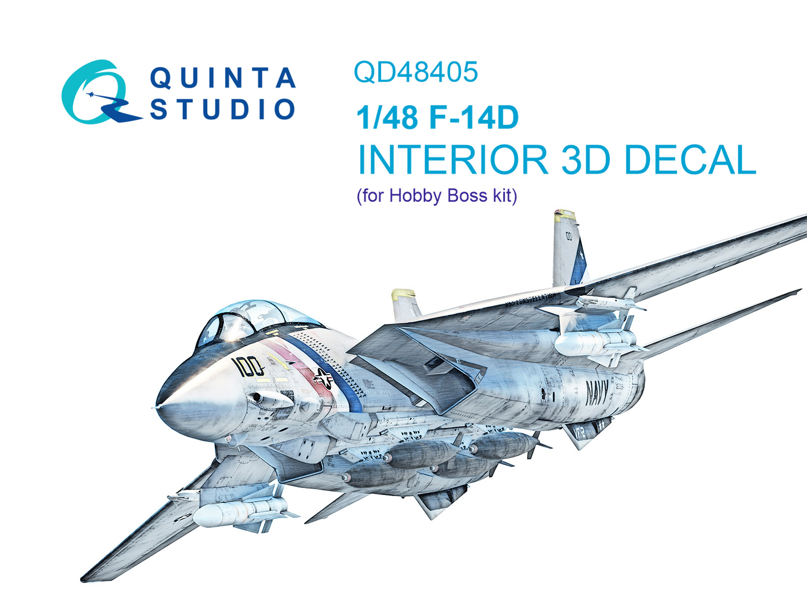 3D Декаль интерьера кабины F-14D (Hobby Boss)