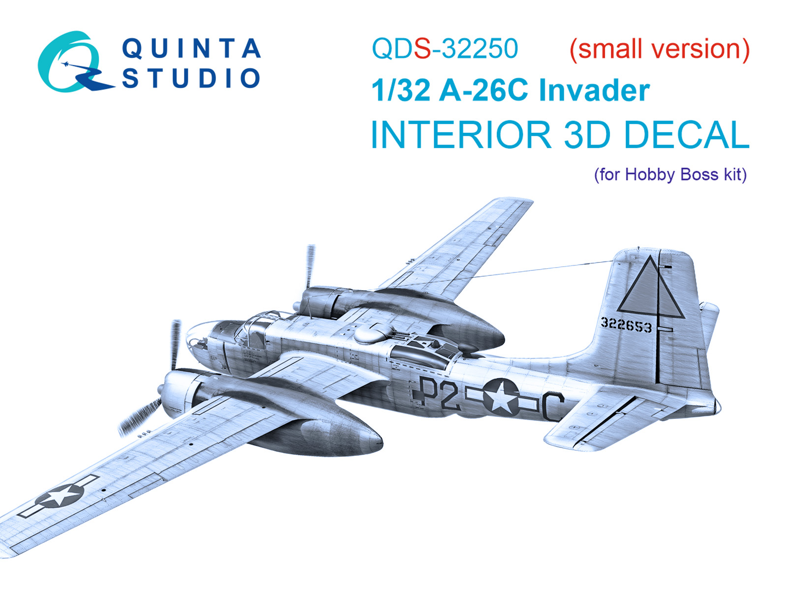 3D Декаль интерьера кабины A-26C Invader (Hobby Boss) (малая версия)
