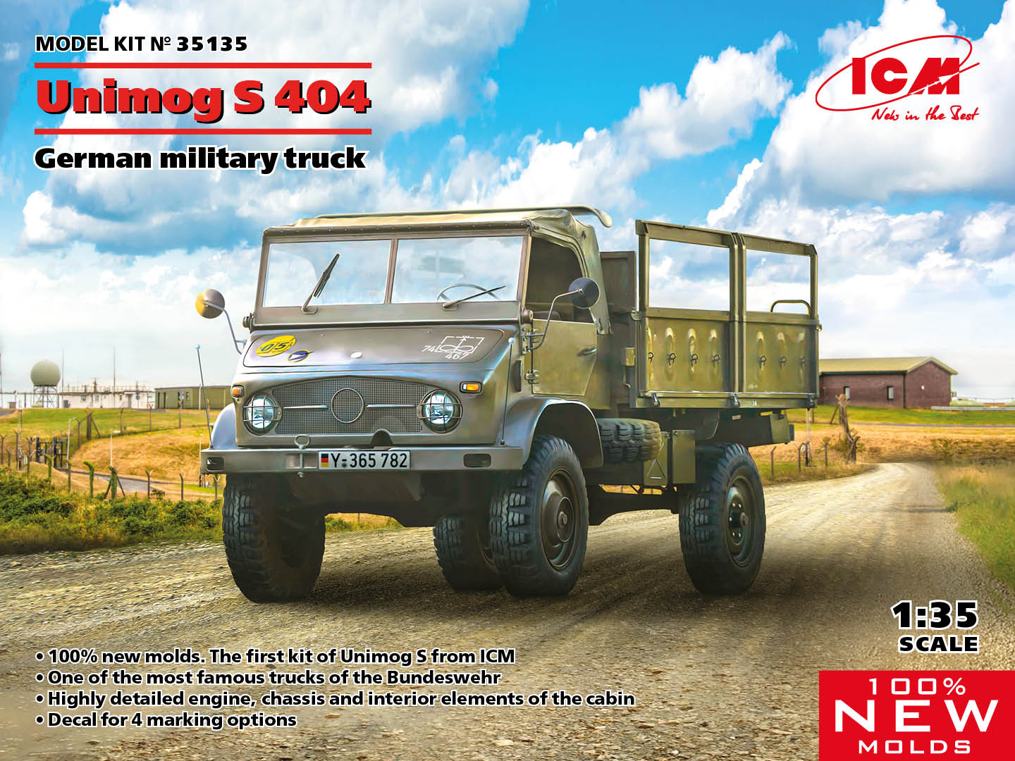 Сборная модель 1/35 Unimog S 404 German military truck (ICM)