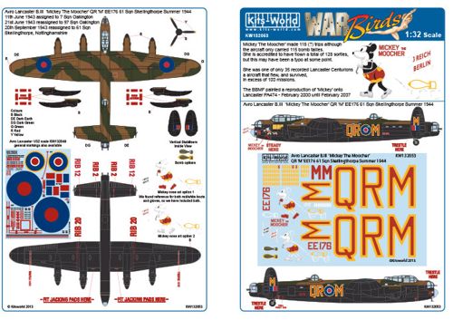 Декаль 1/32 Avro Lancaster B.I/III 'Mickey The Moocher' (Kits-World)