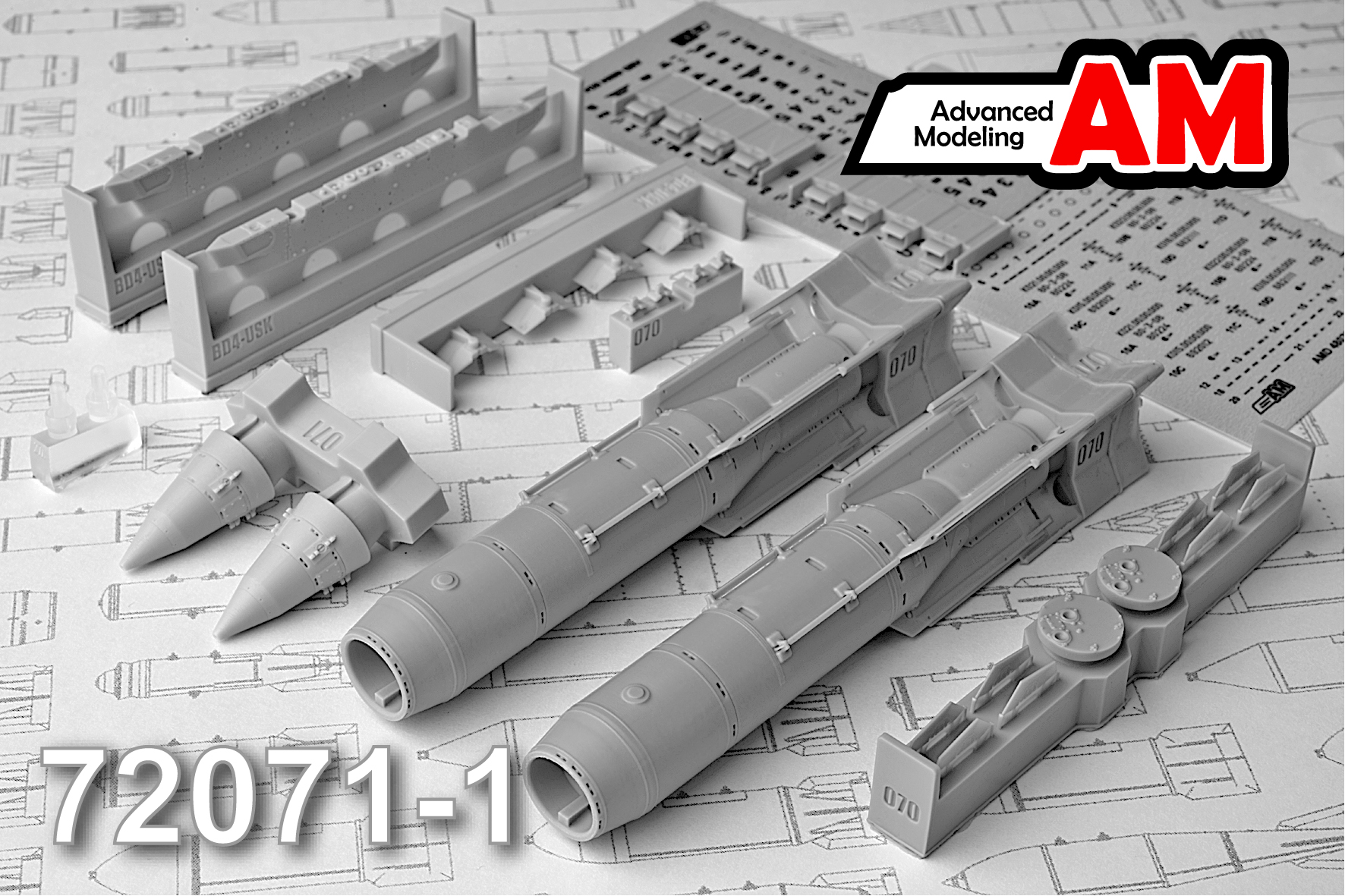 Дополнения из смолы 1/72 КАБ-1500Л Корректируемая авиационная бомба (Advanced Modeling)