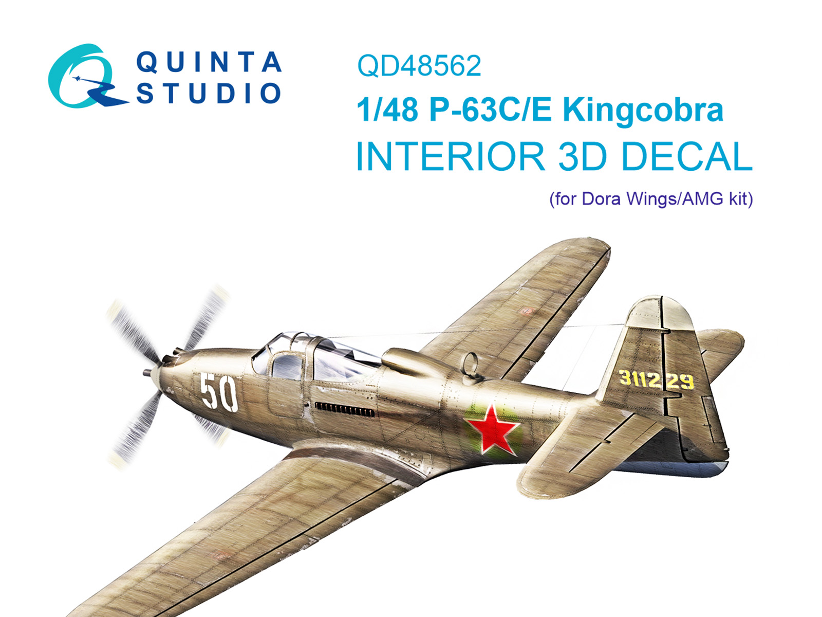 3D Декаль интерьера кабины P-63C/E Kingcobra (Dora Wings/AMG)