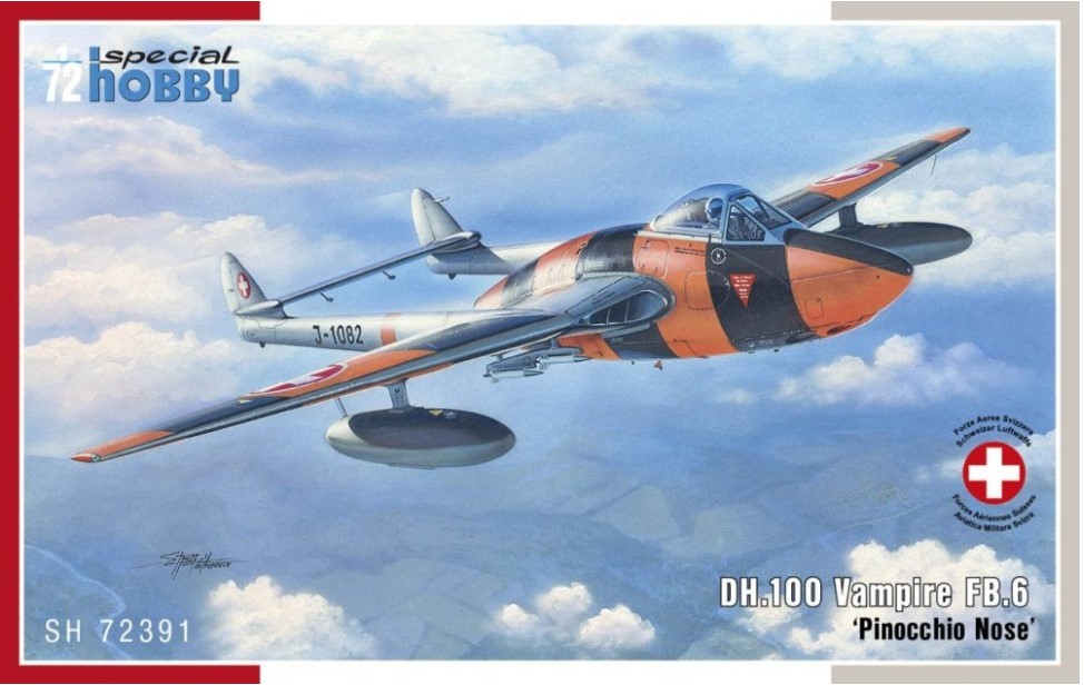 Сборная модель 1/72 DH.100 Vampire FB.6 Pinocchio Nose (Special Hobby)