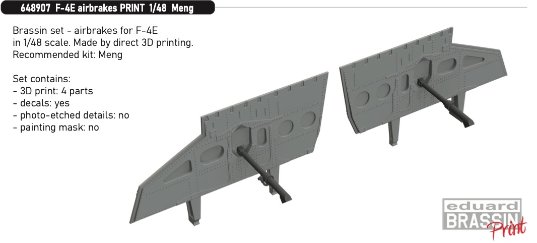 Дополнения из смолы 1/48 McDonnell F-4E Phantom airbrakes (для модели Meng Model)