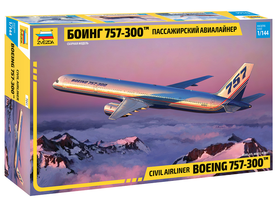 Сборная модель 1/144 Пассажирский авиалайнер Боинг 757-300 (Zvezda)