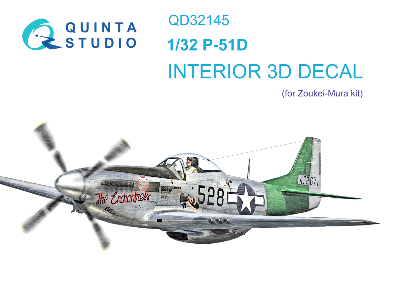 3D Декаль интерьера кабины P-51D Mustang (Zoukei-Mura SWS)